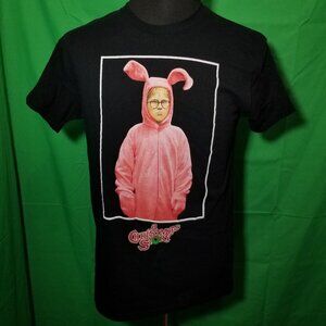 A Christmas Story Ralphie Bunny Suit Black T-Shirt Men Medium Classic Retro Logo